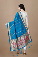image, Minakari Floral Silk Blend Traditional Ethnic Banarasi Woven Patola Dupatta For WOMEN | DEVANGI