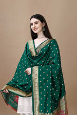 image, Paithani Floral Silk Blend Traditional Ethnic Banarasi Woven Patola Dupatta For WOMEN | DEVANGI
