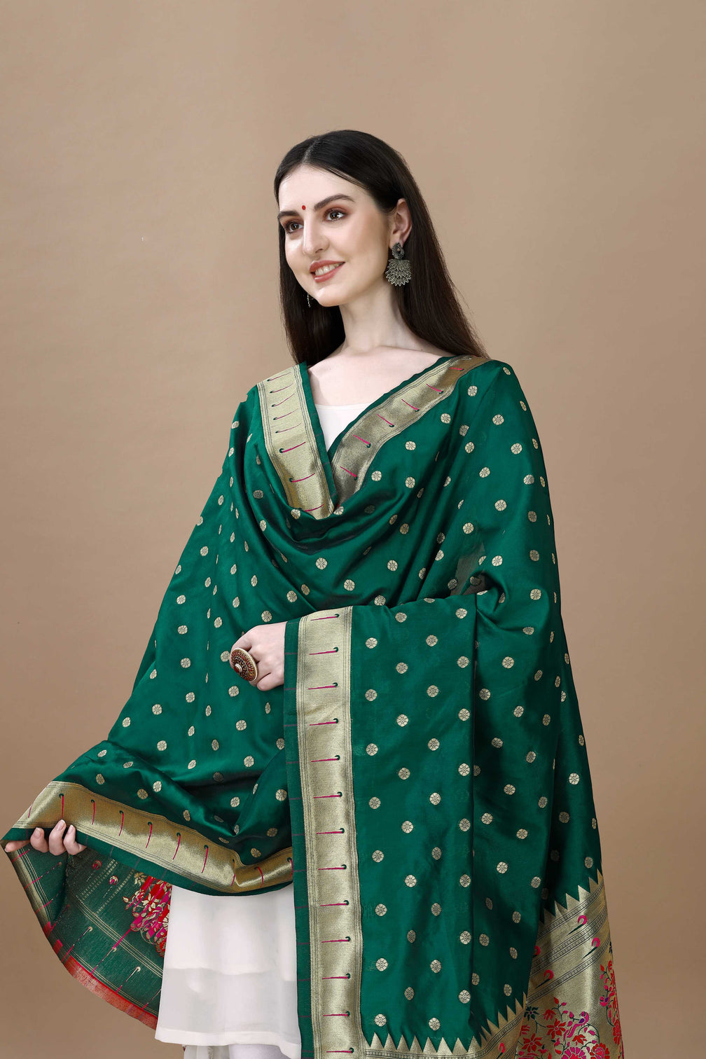 Paithani Floral Silk Blend Traditional Ethnic Banarasi Woven Patola Dupatta For WOMEN | DEVANGI