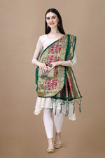 image, Paithani Floral Silk Blend Traditional Ethnic Banarasi Woven Patola Dupatta For WOMEN | DEVANGI