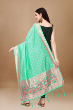 image, Minakari Floral Silk Blend Traditional Ethnic Banarasi Woven Patola Dupatta For WOMEN | DEVANGI