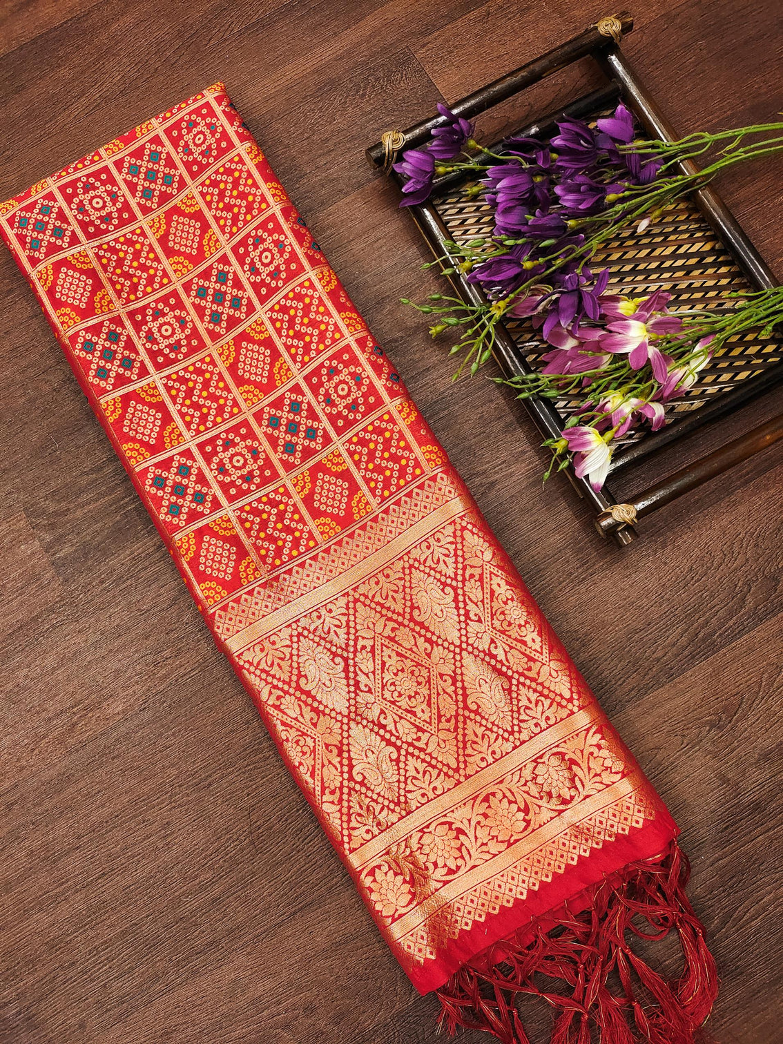 Minakari Silk Blend Traditional Ethnic Banarasi Woven Patola Dupatta For WOMEN | DEVANGI