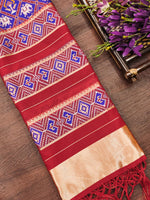 image, Floral Multi Color Silk Blend Traditional Ethnic Banarasi Woven Patola Dupatta For WOMEN | DEVANGI