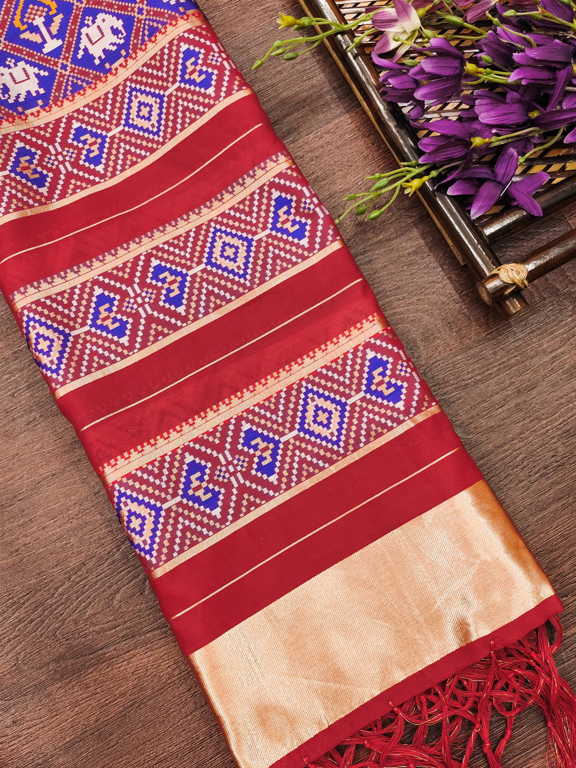 Floral Multi Color Silk Blend Traditional Ethnic Banarasi Woven Patola Dupatta For WOMEN | DEVANGI