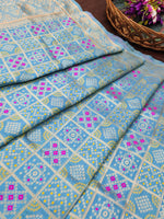 image, Menakari Silk Blend Traditional Ethnic Banarasi Woven Patola Dupatta For WOMEN | DEVANGI