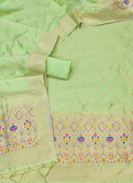 image, Silk Banarasi Patola woven Unstitched Salwar Suit Dress Material With Dupatta | DEVANGI