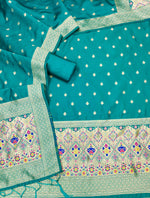 image, Silk Banarasi Patola woven Unstitched Salwar Suit Dress Material With Dupatta | DEVANGI
