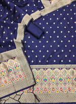 image, Silk Banarasi Patola woven Unstitched Salwar Suit Dress Material With Dupatta | DEVANGI