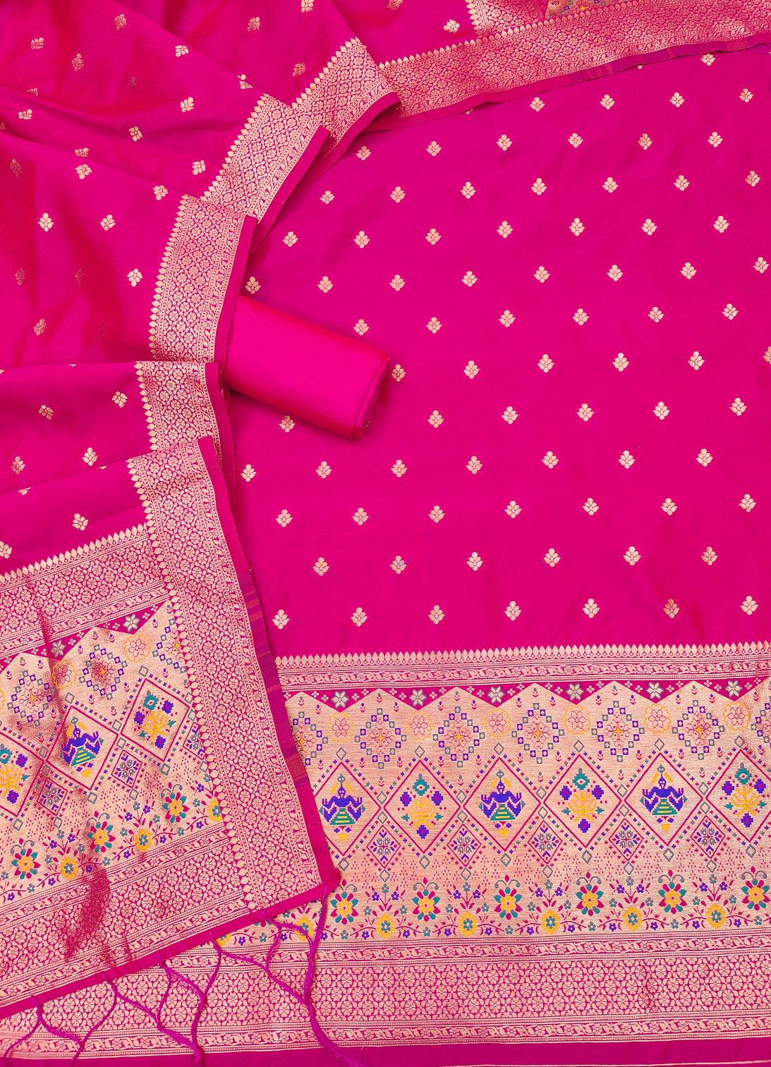 Silk Banarasi Patola woven Unstitched Salwar Suit Dress Material With Dupatta | DEVANGI