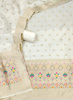image, Silk Banarasi Patola woven Unstitched Salwar Suit Dress Material With Dupatta | DEVANGI