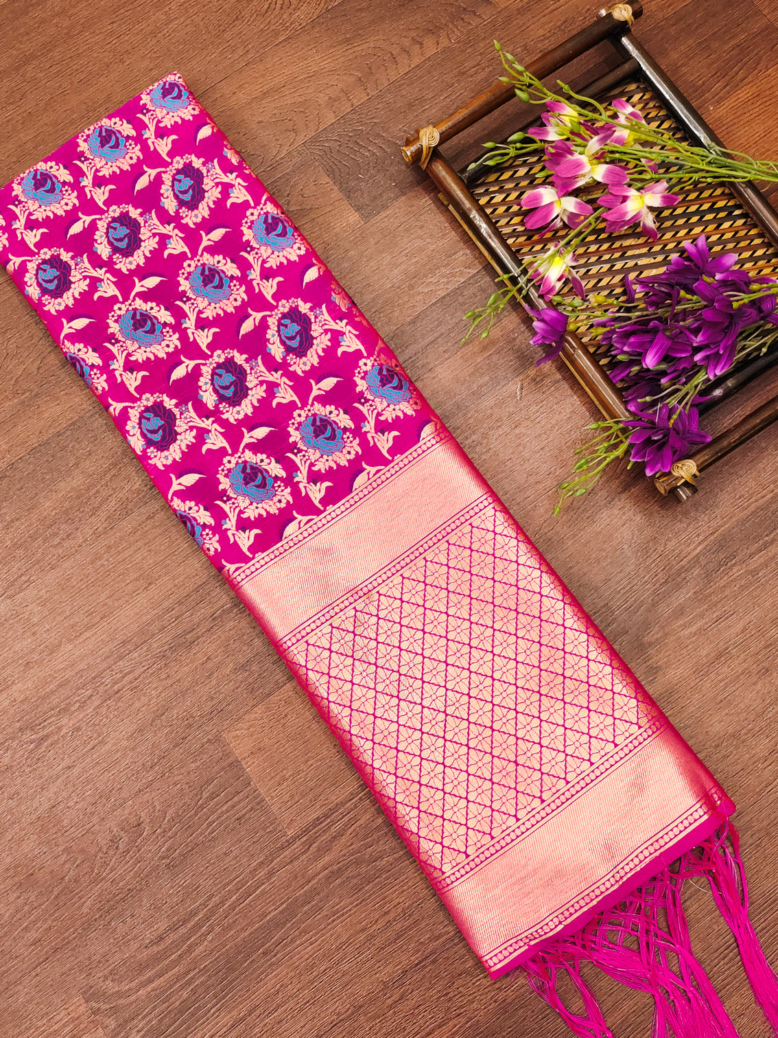 Silk Banarasi Patola woven Unstitched Salwar Suit Dress Material With Dupatta | DEVANGI