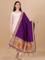 image, Minakari Floral Silk Blend Traditional Ethnic Banarasi Woven Patola Dupatta For WOMEN | DEVANGI