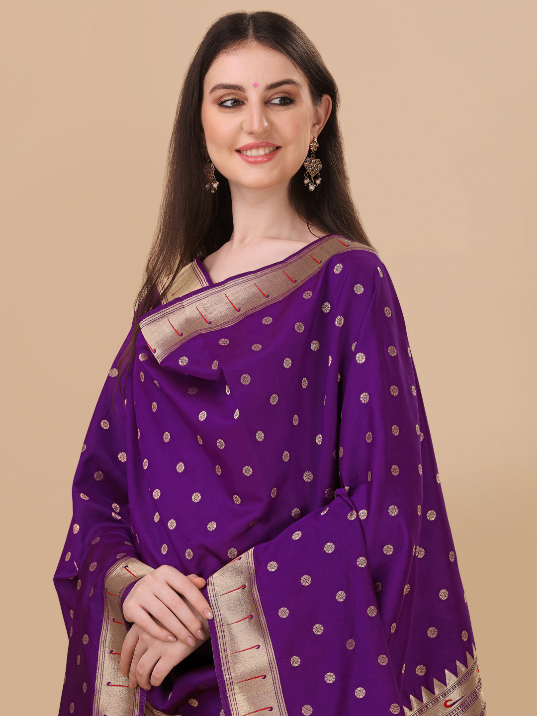 Minakari Floral Silk Blend Traditional Ethnic Banarasi Woven Patola Dupatta For WOMEN | DEVANGI