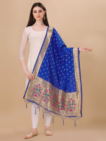 image, Minakari Floral Silk Blend Traditional Ethnic Banarasi Woven Patola Dupatta For WOMEN | DEVANGI