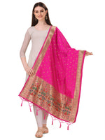 image, Minakari Floral Silk Blend Traditional Ethnic Banarasi Woven Patola Dupatta For WOMEN | DEVANGI