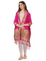 image, Minakari Floral Silk Blend Traditional Ethnic Banarasi Woven Patola Dupatta For WOMEN | DEVANGI