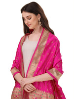 image, Minakari Floral Silk Blend Traditional Ethnic Banarasi Woven Patola Dupatta For WOMEN | DEVANGI