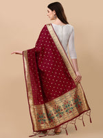 image, Minakari Floral Silk Blend Traditional Ethnic Banarasi Woven Patola Dupatta For WOMEN | DEVANGI