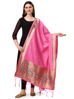 image, Paithani Silk Blend Traditional Ethnic Banarasi Woven Patola Dupatta For WOMEN | DEVANGI