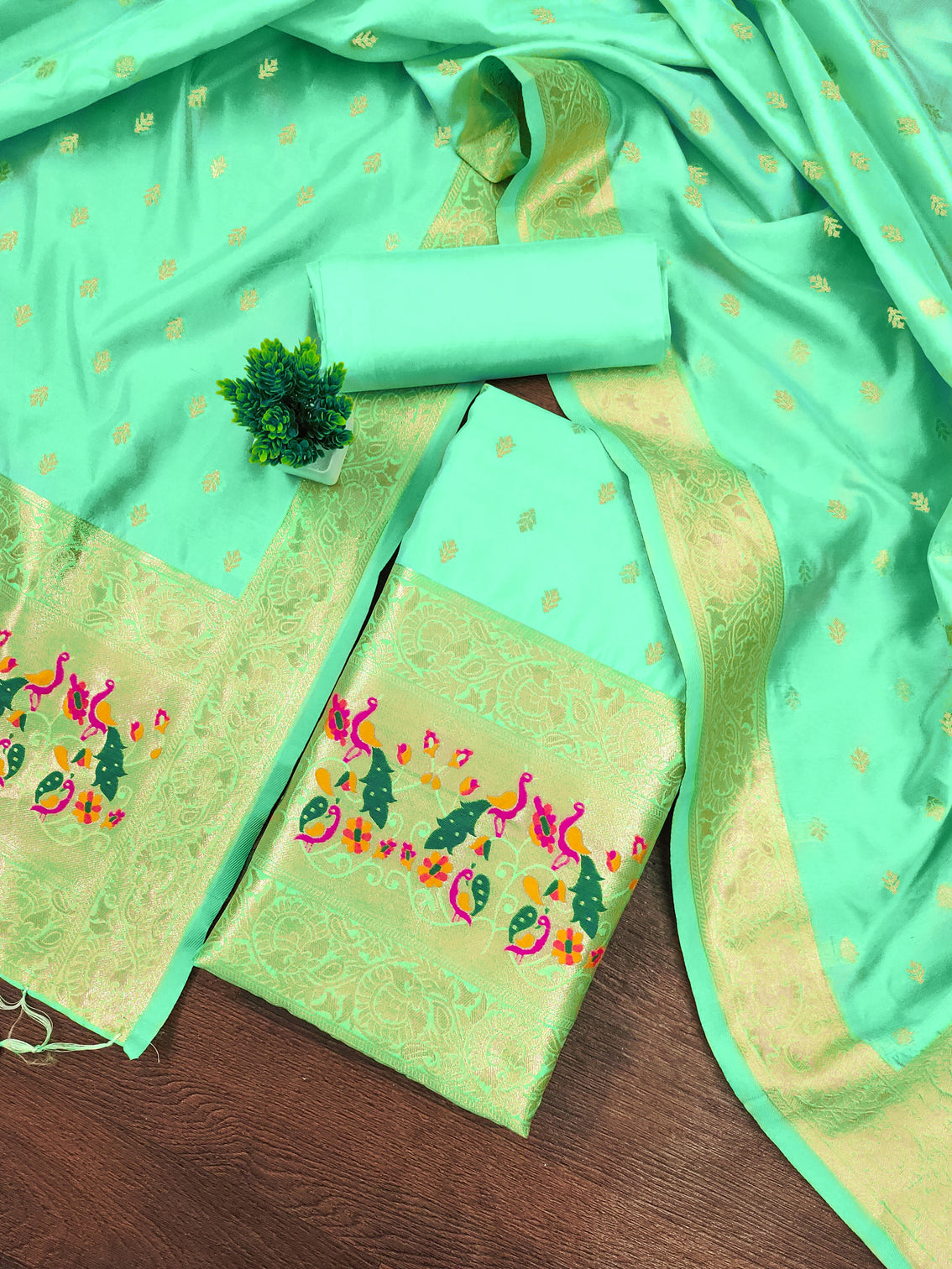 Silk Banarasi Patola woven Unstitched Salwar Suit Dress Material With Dupatta | DEVANGI