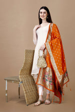 image, Minakari Floral Silk Blend Traditional Ethnic Banarasi Woven Patola Dupatta For WOMEN | DEVANGI
