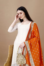 image, Minakari Floral Silk Blend Traditional Ethnic Banarasi Woven Patola Dupatta For WOMEN | DEVANGI
