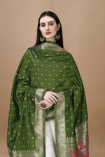 image, Minakari Floral Silk Blend Traditional Ethnic Banarasi Woven Patola Dupatta For WOMEN | DEVANGI
