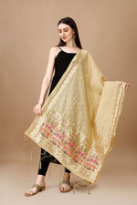 image, Minakari Floral Silk Blend Traditional Ethnic Banarasi Woven Patola Dupatta For WOMEN | DEVANGI
