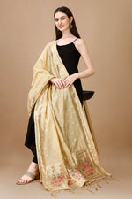 image, Minakari Floral Silk Blend Traditional Ethnic Banarasi Woven Patola Dupatta For WOMEN | DEVANGI
