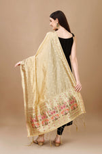 image, Minakari Floral Silk Blend Traditional Ethnic Banarasi Woven Patola Dupatta For WOMEN | DEVANGI
