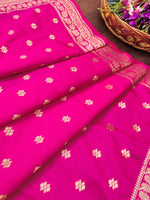 image, Pink Floral Banarasi Silk Blend Traditional Ethnic Woven Patola Dupatta For WOMEN | DEVANGI
