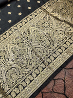 image, Black Banarasi Silk Blend Traditional Ethnic Woven Patola Dupatta For WOMEN | DEVANGI
