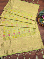 image, Minakari Silk Blend Traditional Ethnic Banarasi Woven Patola Dupatta For WOMEN | DEVANGI
