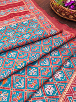 image, Floral Multi Color Silk Blend Traditional Ethnic Banarasi Woven Patola Dupatta For WOMEN | DEVANGI
