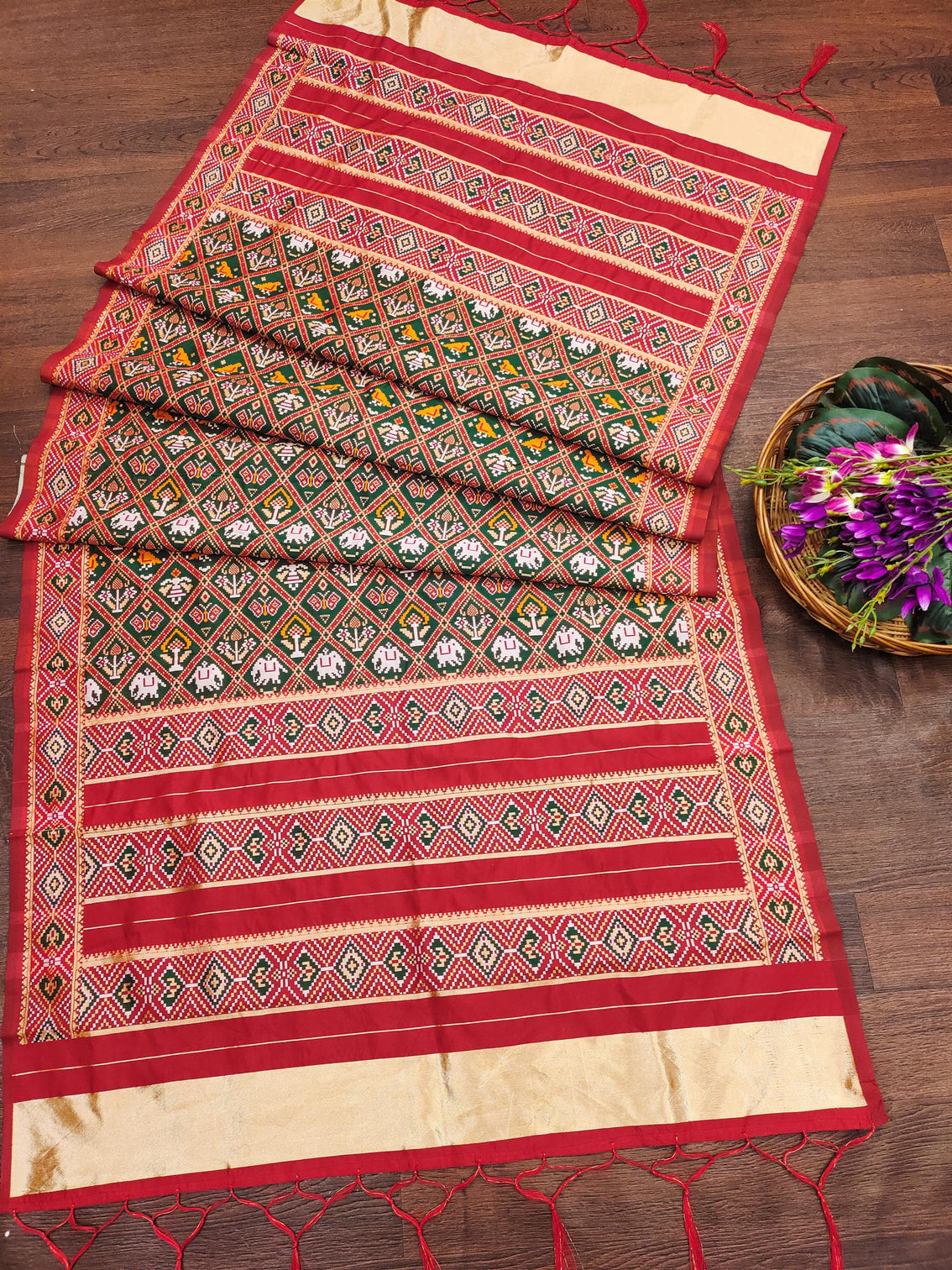 Floral Multi Silk Blend Traditional Ethnic Banarasi Woven Patola Dupatta For WOMEN | DEVANGI