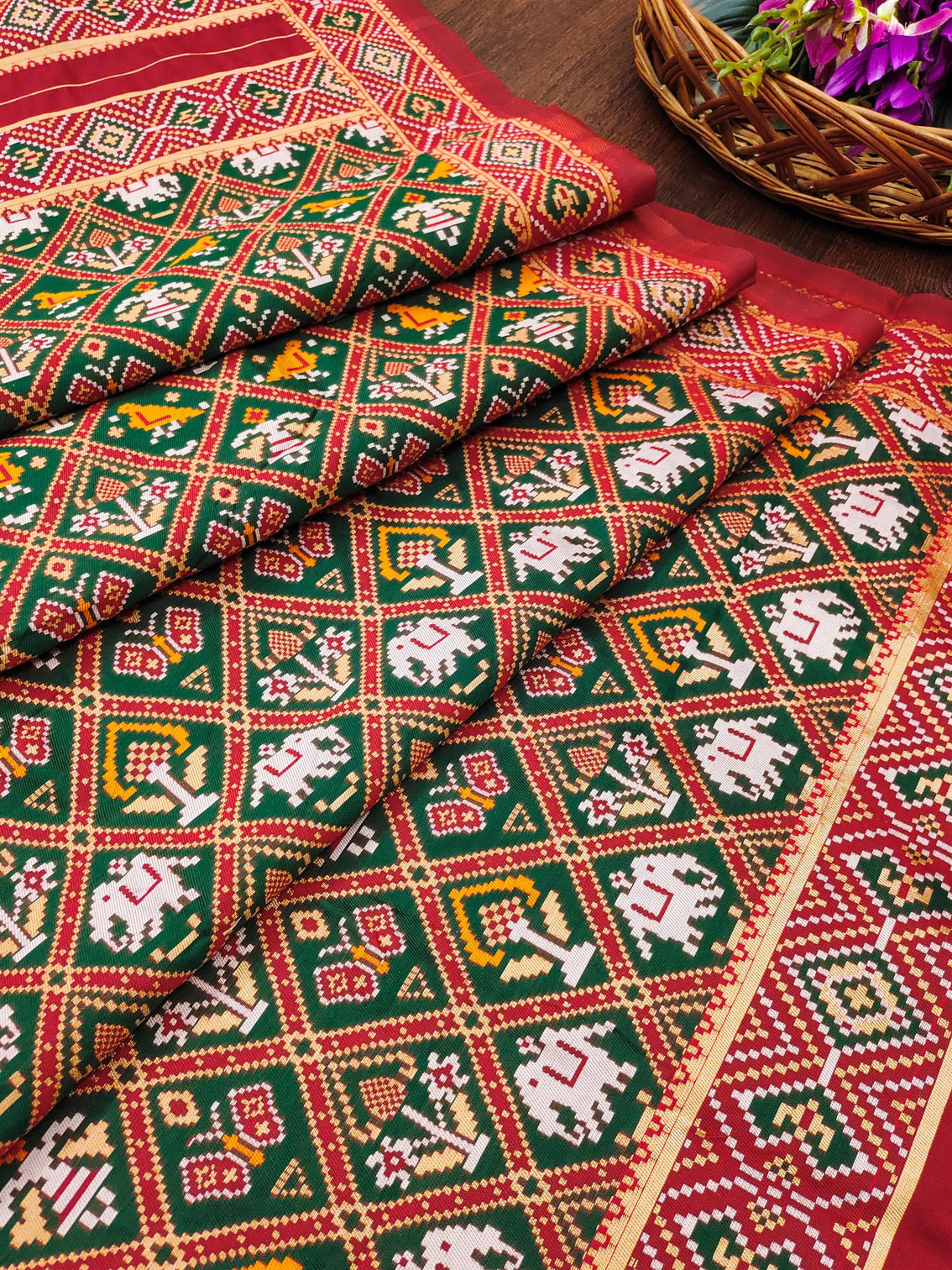 Floral Multi Silk Blend Traditional Ethnic Banarasi Woven Patola Dupatta For WOMEN | DEVANGI