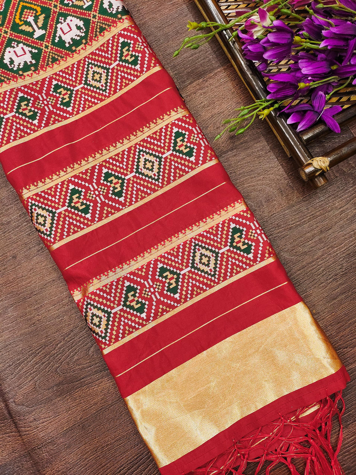 Floral Multi Silk Blend Traditional Ethnic Banarasi Woven Patola Dupatta For WOMEN | DEVANGI