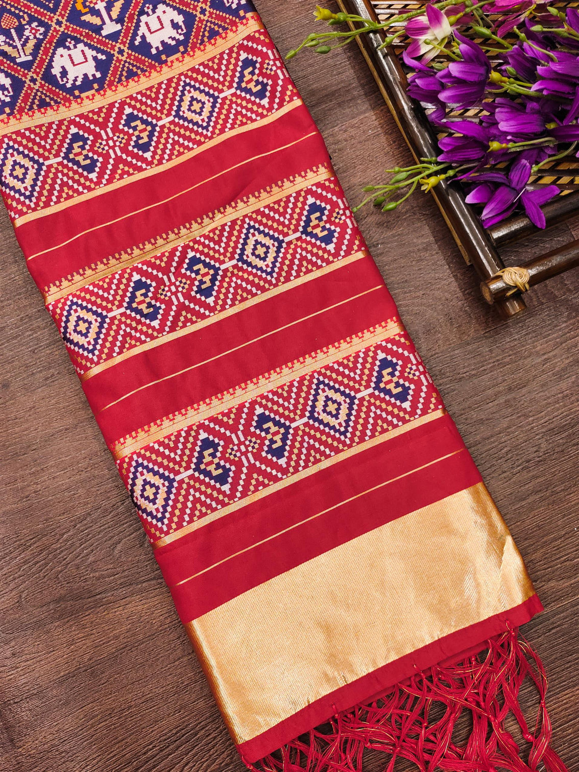 Floral Multi Color Silk Blend Traditional Ethnic Banarasi Woven Patola Dupatta For WOMEN | DEVANGI
