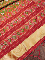 image, Floral Multi Color Silk Blend Traditional Ethnic Banarasi Woven Patola Dupatta For WOMEN | DEVANGI
