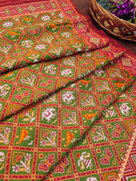 image, Floral Multi Color Silk Blend Traditional Ethnic Banarasi Woven Patola Dupatta For WOMEN | DEVANGI
