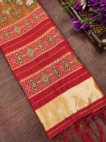 image, Floral Multi Color Silk Blend Traditional Ethnic Banarasi Woven Patola Dupatta For WOMEN | DEVANGI
