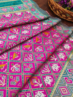 image, Floral Multi Color Silk Blend Traditional Ethnic Banarasi Woven Patola Dupatta For WOMEN | DEVANGI
