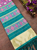 image, Floral Multi Color Silk Blend Traditional Ethnic Banarasi Woven Patola Dupatta For WOMEN | DEVANGI

