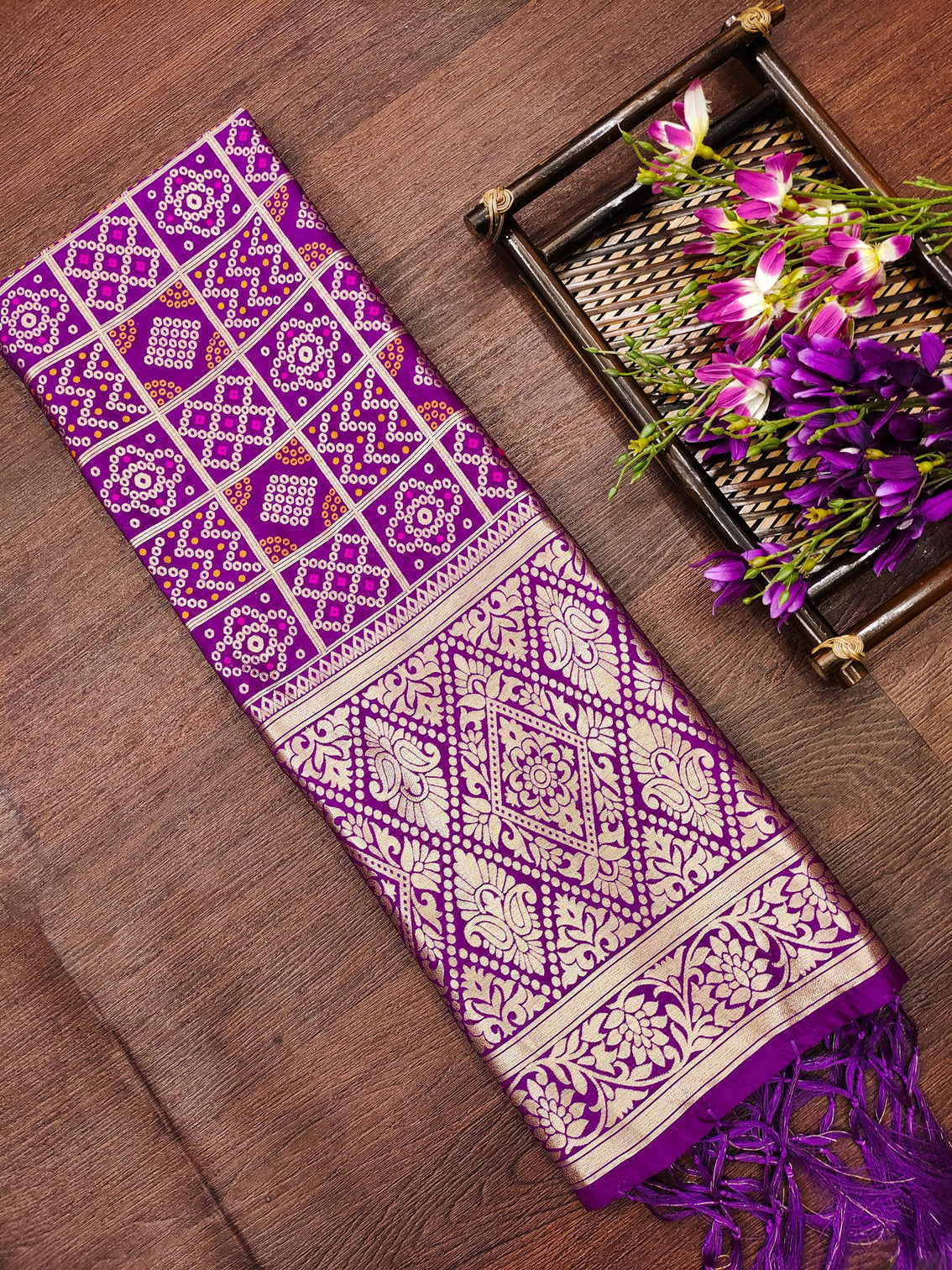 Minakari Silk Blend Traditional Ethnic Banarasi Woven Patola Dupatta For WOMEN | DEVANGI