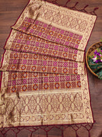 image, Minakari Silk Blend Traditional Ethnic Banarasi Woven Patola Dupatta For WOMEN | DEVANGI
