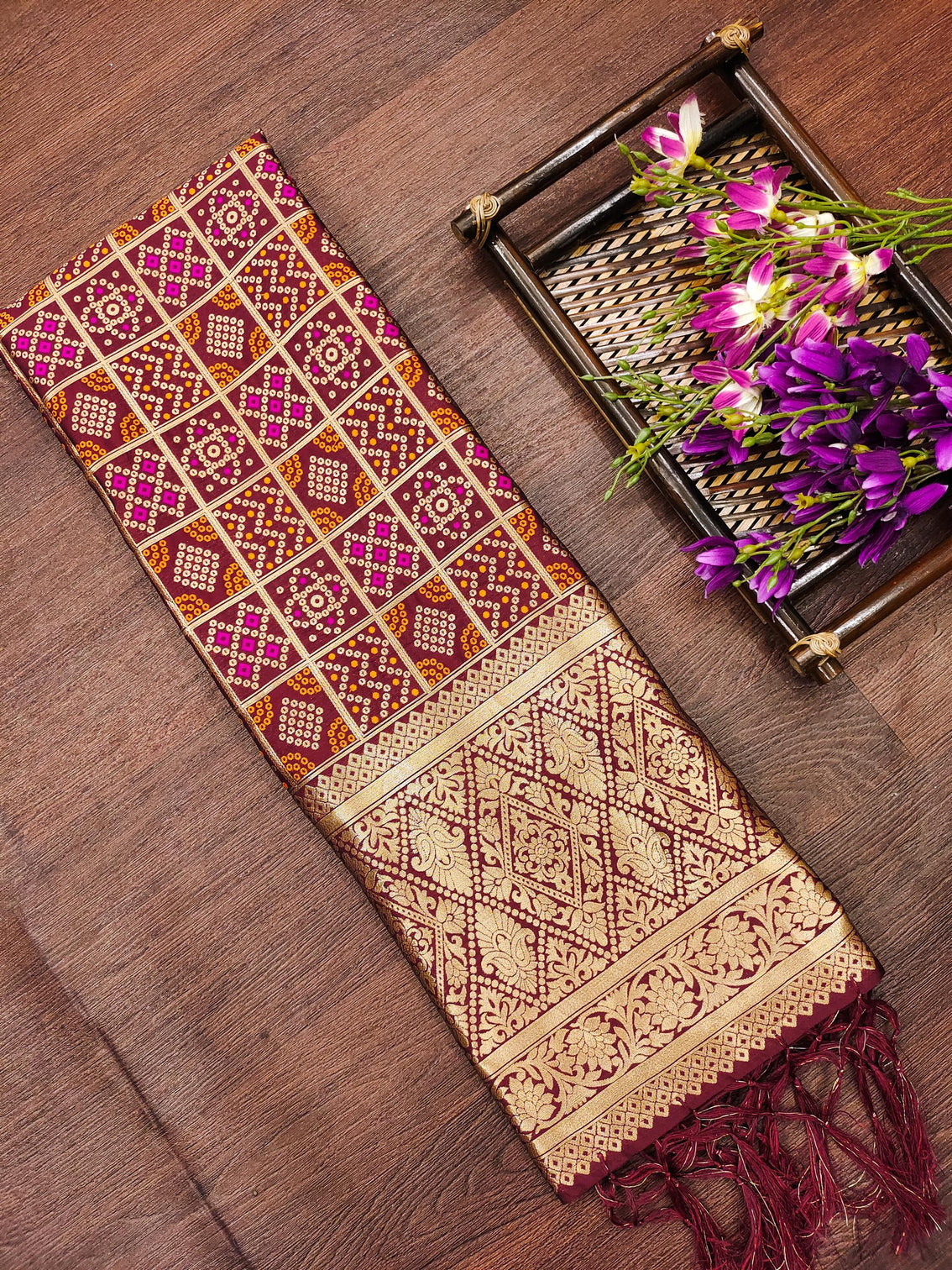Minakari Silk Blend Traditional Ethnic Banarasi Woven Patola Dupatta For WOMEN | DEVANGI