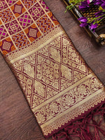 image, Minakari Silk Blend Traditional Ethnic Banarasi Woven Patola Dupatta For WOMEN | DEVANGI
