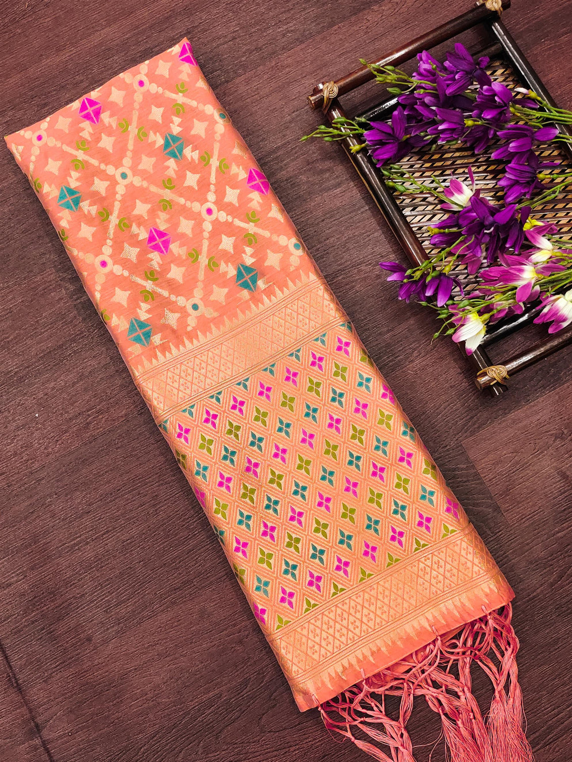 Banarasi Silk Blend Traditional Ethnic Woven Patola Dupatta For WOMEN | DEVANGI