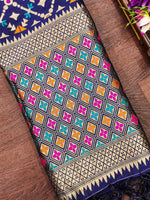 image, Floral Silk Blend Traditional Ethnic Banarasi Woven Patola Dupatta For WOMEN | DEVANGI
