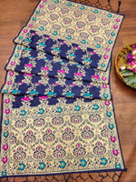 image, Navy Floral Silk Blend Traditional Ethnic Banarasi Woven Patola Dupatta For WOMEN | DEVANGI
